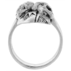 Picture of Sterling Silver 2 Skull Ring 1 1/4 inch wide sizes 6 to 15