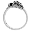 Picture of Sterling Silver Skull with Horns Ring 1 inch wide sizes 6 to 15
