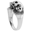 Picture of Sterling Silver Triple Skull Ring 5/8 inch wide sizes 6 to 15