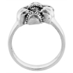 Picture of Sterling Silver Horned Skull Ring 7/8 inch wide sizes 6 to 15