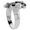 Picture of Sterling Silver Horned Skull Ring 7/8 inch wide sizes 6 to 15