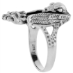 Picture of Sterling Silver Vulture with Crowned Skull Ring 1 1/4 inch wide sizes 6 to 15