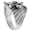 Picture of Sterling Silver Skull & Crossbones Ring 3/4 inch wide sizes 6 to 15