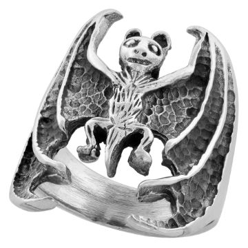Picture of Sterling Silver Bat Ring 1 1/16 inch wide sizes 6 to 15