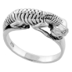 Picture of Sterling Silver Reptile Skeleton Ring 1/4 inch wide