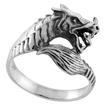 Picture of Sterling Silver Dragon Ring 3/4 inch wide sizes 6 to 15