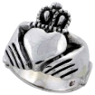 Picture of Sterling Silver Claddagh Ring Large 3/4 inch wide sizes 6 to 15
