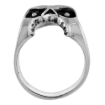 Picture of Sterling Silver Fanged Skull Ring 1 1/8 inch wide sizes 8 to 14