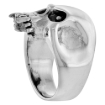 Picture of Sterling Silver Fanged Skull Ring 1 1/8 inch wide sizes 8 to 14