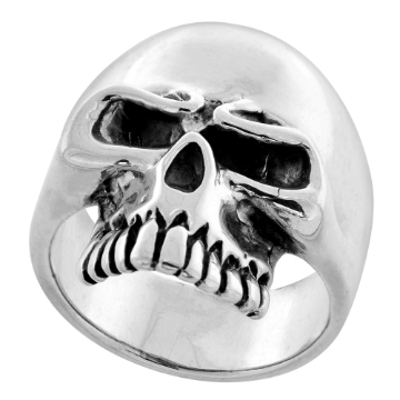Picture of Sterling Silver Skull Ring 1 inch wide