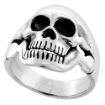 Picture of Sterling Silver Skull Ring 1 inch wide sizes 8 to 14