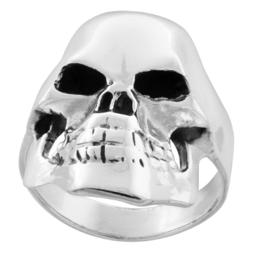 Picture of Sterling Silver Fractured Skull Ring 1 1/8 inch wide