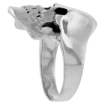 Picture of Sterling Silver Fractured Skull Ring 1 1/8 inch wide