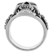 Picture of Sterling Silver Fanged Skull Ring 7/8 inch wide sizes 8 to 14