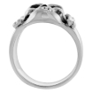 Picture of Sterling Silver Bones & Cracked Skull Ring 3/4 inch wide
