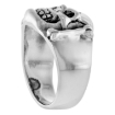 Picture of Sterling Silver Bones & Cracked Skull Ring 3/4 inch wide