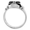 Picture of Sterling Silver Bones & Skull Ring 3/4 inch wide