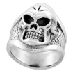 Picture of Sterling Silver Mean Looking Skull Ring 1 inch wide sizes 8 to 14