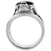 Picture of Sterling Silver Mean Looking Skull Ring 1 inch wide sizes 8 to 14