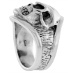 Picture of Sterling Silver Mean Looking Skull Ring 1 inch wide sizes 8 to 14