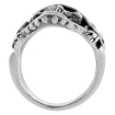 Picture of Sterling Silver Aztec King Skull Ring 1 inch wide sizes 8 to 14
