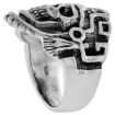Picture of Sterling Silver Aztec King Skull Ring 1 inch wide sizes 8 to 14