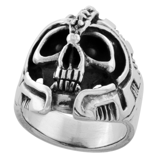 Picture of Sterling Silver Skull Ring 1 inch wide sizes 8 to 14
