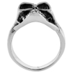 Picture of Sterling Silver Skull on Flames Ring 1 3/8 inch wide sizes 8 to 14