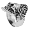 Picture of Sterling Silver Skull on Flames Ring 1 3/8 inch wide sizes 8 to 14