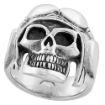 Picture of Sterling Silver Skull with Helmet Ring 1 inch wide sizes 8 to 14