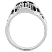 Picture of Sterling Silver Tattooed Skull Ring 7/8 inch wide sizes 8 to 14