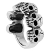 Picture of Sterling Silver Tattooed Skull Ring 1 1/8 inch wide sizes 8 to 14