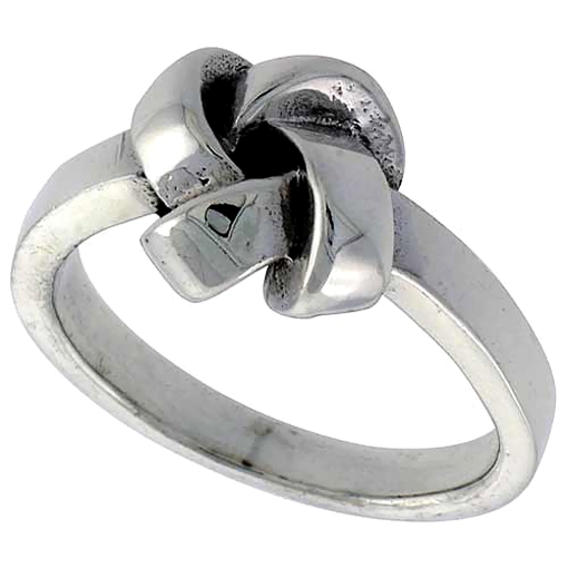 Picture of Sterling Silver Love Knot Ring for Women 3/8 inch wide sizes 5 to 12