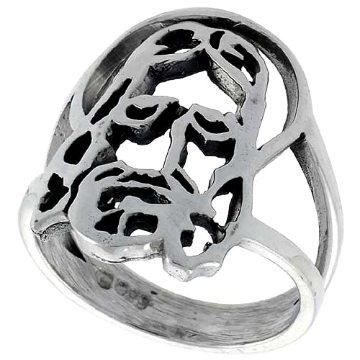 Picture of Sterling Silver Jesus christ Ring for Women 7/8 inch wide sizes 5 to 12