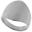 Picture of 17mm Long Sterling Silver Classic Cigar Band Ring for Women High Polished 3/4 inch sizes 5 to 12