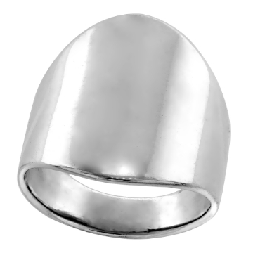 Picture of 21mm Long Sterling Silver Classic Cigar Band Ring for Women High Polished 3/4 inch sizes 5 to 12