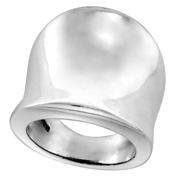 Picture of 23mm Long Sterling Silver Concave Cigar Band Ring for Women High Polished 7/8 inch sizes 5 to 12