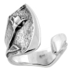 Picture of Sterling Silver Rose Spoon Ring for Women 3/4 inch wide sizes 5 to 12