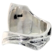 Picture of Sterling Silver Rose Spoon Ring for Women 3/4 inch wide sizes 5 to 12