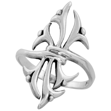 Picture of Sterling Silver Celtic Tribal Thorns Ring for Women 1 1/8 inch wide sizes 5 to 12