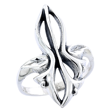 Picture of Sterling Silver Tribal Design Ring for Women 1 1/16 inch wide sizes 5 to 12