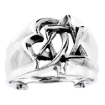 Picture of Sterling Silver Interlacing Star of David & Heart Ring for Women 5/8 inch wide sizes 5 to 12