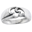 Picture of Sterling Silver Double Heart Ring for Women 5/16 inch wide sizes 5 - 12