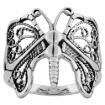 Picture of Sterling Silver Butterfly Ring for Women 3/4 inch (18mm) Long