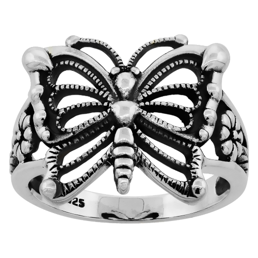 Picture of Sterling Silver Butterfly Ring for Women 5/8 inch Long sizes 6 to 10 1/2