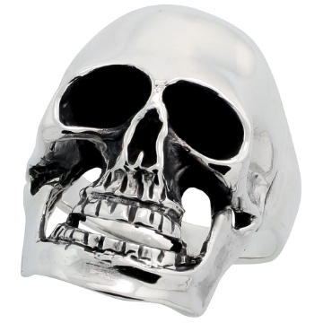 Picture of Sterling Silver Skull Ring for Men 1 1/8 inch long sizes 8 - 14