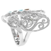 Picture of Sterling Silver Filigree Butterfly Ring for Women 1 inch wide sizes 6 - 10