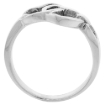 Picture of Sterling Silver Linked Hearts Ring for Women 3/8 inch wide sizes 6 - 10