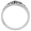 Picture of 12mm Sterling Silver Cigar Band Trinity Celtic Knot Triquetra Ring for Men & Women.5 inch wide sizes 5-12