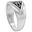 Picture of 12mm Sterling Silver Cigar Band Trinity Celtic Knot Triquetra Ring for Men & Women.5 inch wide sizes 5-12